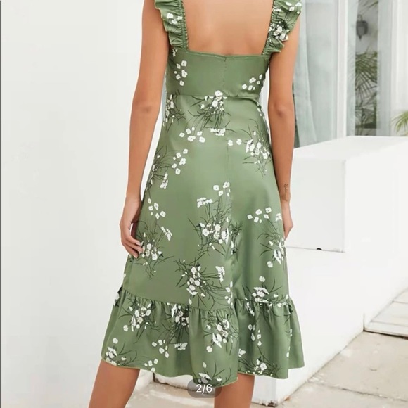 Floral print green SHEIN dress - Picture 2 of 2